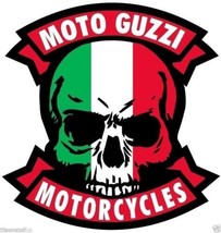 Moto Guzzi Motorcycle Italy Skull Box Helmet Bumper Sticker Decal Made In Usa - £13.34 GBP