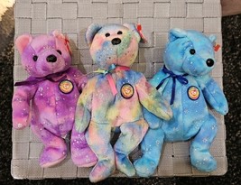 TY Beanie Babies Clubby VI 6 - Set of 3 - New Purple Blue Rainbow - $23.76