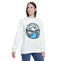 Wander Woman Unisex Drop Shoulder Sweatshirt: Outdoorsy Adventure Mountain Badge - $66.95+