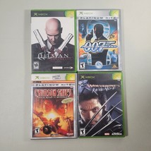 Xbox Game Lot of 4 Hitman 007 Crimson Skies Wolverines Revenge Original - £13.26 GBP