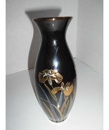 Irises &amp; Dragonfly Black Bud vase - $467.16 MXN