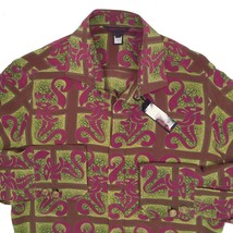 NEW $1050 Roberto Cavalli Silk Shirt! e 52  M  Bright Pattern  Double Cufflink - £357.70 GBP