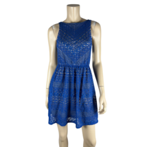 CRYSTAL DOLL Junior&#39;s Cotton Sleeveless Blue Lace Tank Skater Dress NWT ... - £9.63 GBP