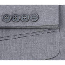 Men RENOIR suit Solid Two Button Business or Formal Slim Fit 202-2 Light gray image 5