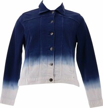 Women with Control My Wonder Skyline Blue Dip Dye Denim Jacket Size XXS - £61.13 GBP