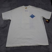 St Johns Bay Shirt Mens XL White Short Sleeve Crew Neck Graphic Print Basic Tee - £18.18 GBP