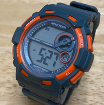 Armitron 40/8321 Mens Orange Gray Digital Quartz Alarm Chrono Watch~New Battery - £17.18 GBP