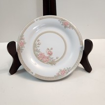 Vintage Crown Ming Fine China Christina 7 1/2&quot; Salad Plate White Gold Pink Roses - £6.72 GBP