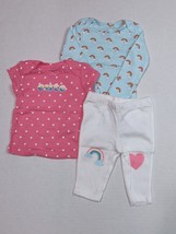 Carter's 3 Piece Set For Girls Rainbow Sizes 6 or 9 Months - $2.99