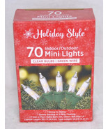 HOLIDAY STYLE: UL: (70) INDOOR: OUTDOOR: MINI LIGHTS: CLEAR BULBS: 14.5&quot;... - £9.25 GBP