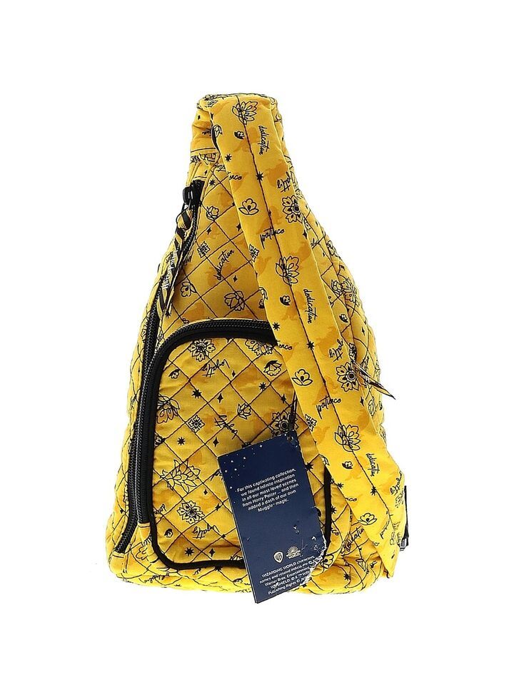 Primary image for NWT Harry Potter x Vera Bradley Hufflepuff Elements Yellow Black Sling Backpack
