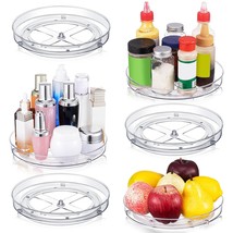 6 Pack Lazy Susan 9&quot; Turntable Organizer Clear Non Skid Organization Storage Con - £40.71 GBP