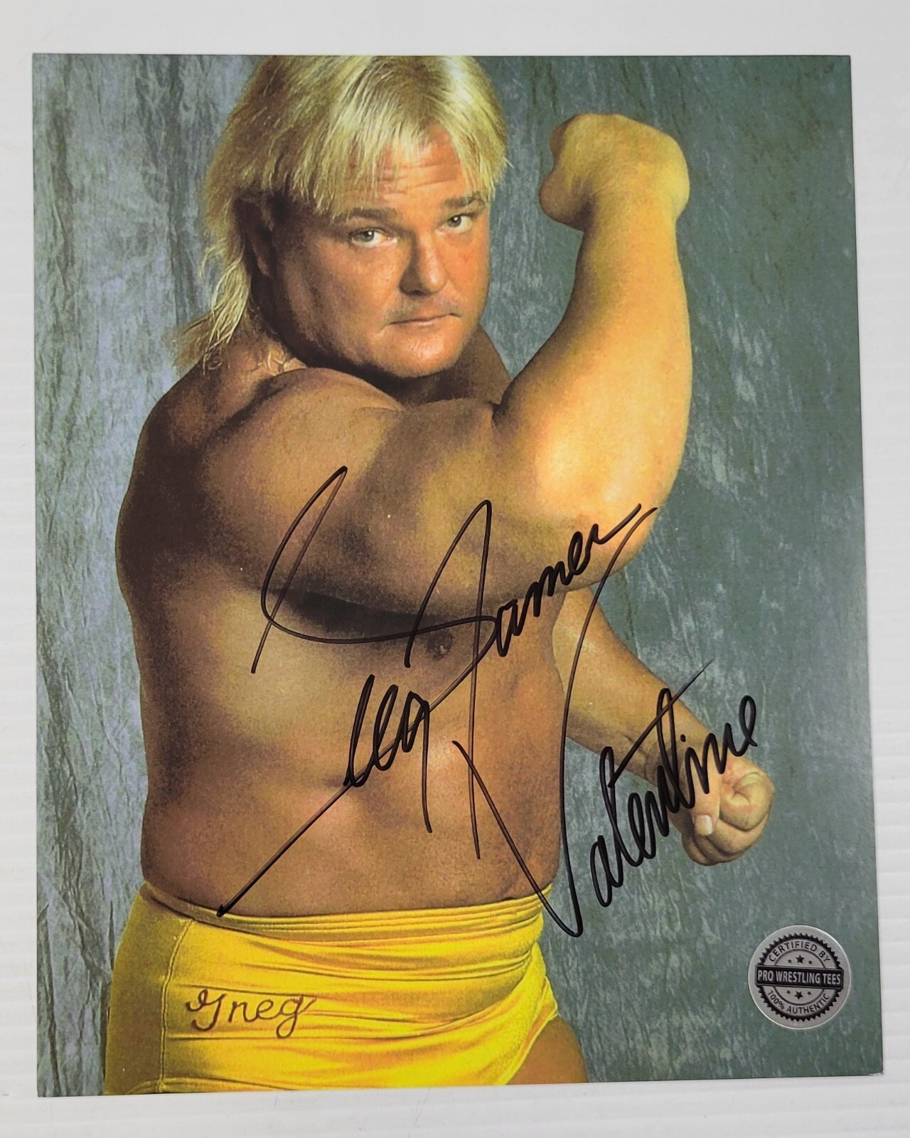 P) Greg "The Hammer" Valentine Autograph 8x10 Photo WWE WWF Pro Wresting Tees Item image 2