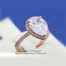 2018 Autumn Release Rose Gold  Radiant Teardrop Ring With Clear CZ Ring - £13.68 GBP