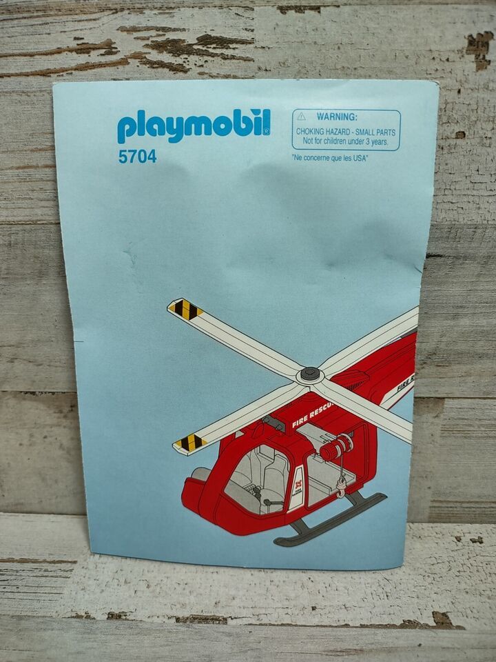 Primary image for Vintage Geobra Playmobil Fire Rescue Helicopter 5704 MANUAL ONLY 2003