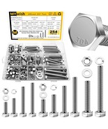 254Pcs Bolts And Nuts Assortment, 1/4 20 Bolt, 5/16 18 Bolt, 3/8, Fully ... - $39.94