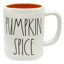 Rae Dunn &quot;PUMPKIN SPICE&quot; Mug Artisan Collection By Magenta White Orange Interior - £9.54 GBP