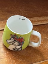 Tanya K Signed Green w Cute Platypus w Floral Hat Porcelain Coffee Cup M... - $13.09