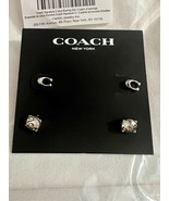 Genuine Coach Signature Gold or Silver Plated Stud Earrings - £28.00 GBP