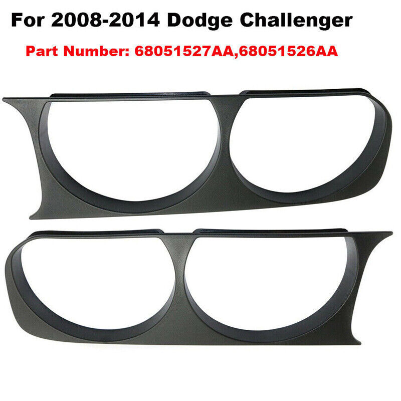 Front Headlight Lamp Bezel Trim LH RH Pair Set For Dodge Challenger Blac... - $29.57