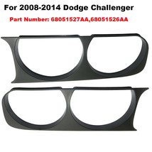 Front Headlight Lamp Bezel Trim LH RH Pair Set For Dodge Challenger Blac... - $29.57