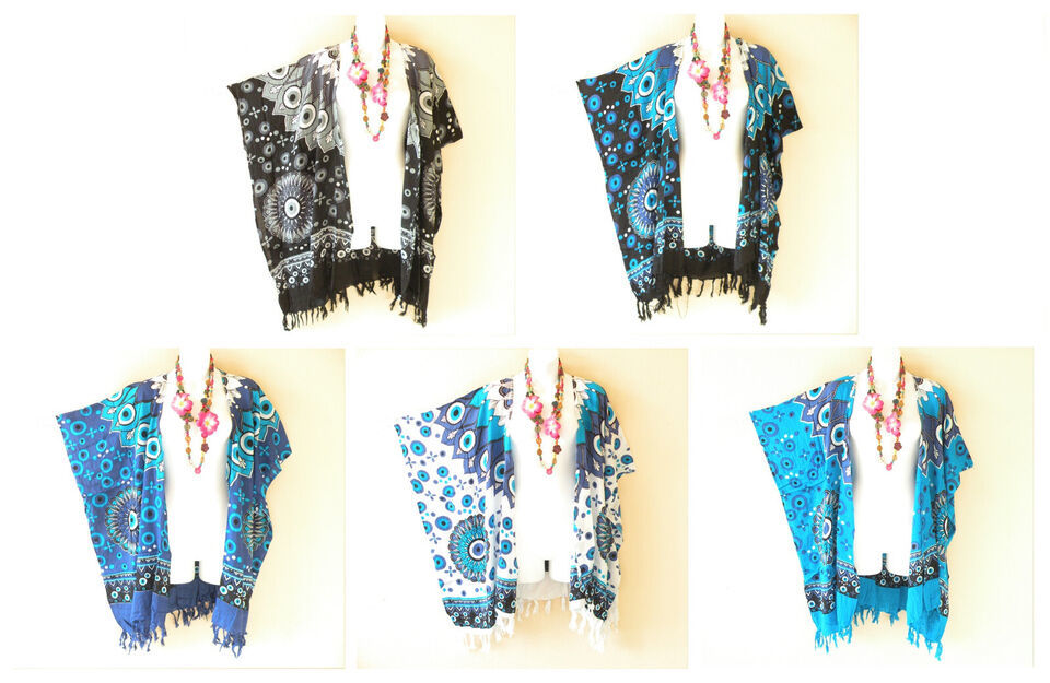 CG26 Abstract Women Rayon Batik Plus Cover Up Open Duster Cardigan - up ... - $24.90