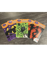 5 VTG 1990&#39;s Hallmark Stickers Moveable Decorations Halloween *Glow In T... - £15.65 GBP