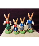 Vintage 4pc Wendt Kuhn Erzgebirge German Family Bunny Rabbits Lot  Rare/HTF - £194.94 GBP