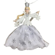 Kurt Adler Silver White Snow Queen Ballerina  Christmas Ornament  6 in Snowflake - £14.29 GBP