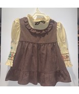 Vintage 1970’s Toddler Girl’s Brown Dress 3T?  16” Long - £14.85 GBP