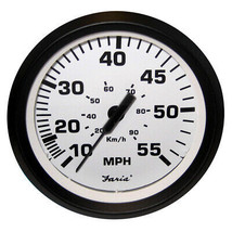 Faria Euro White 4&quot; Speedometer - 55MPH (Pitot) - £53.80 GBP