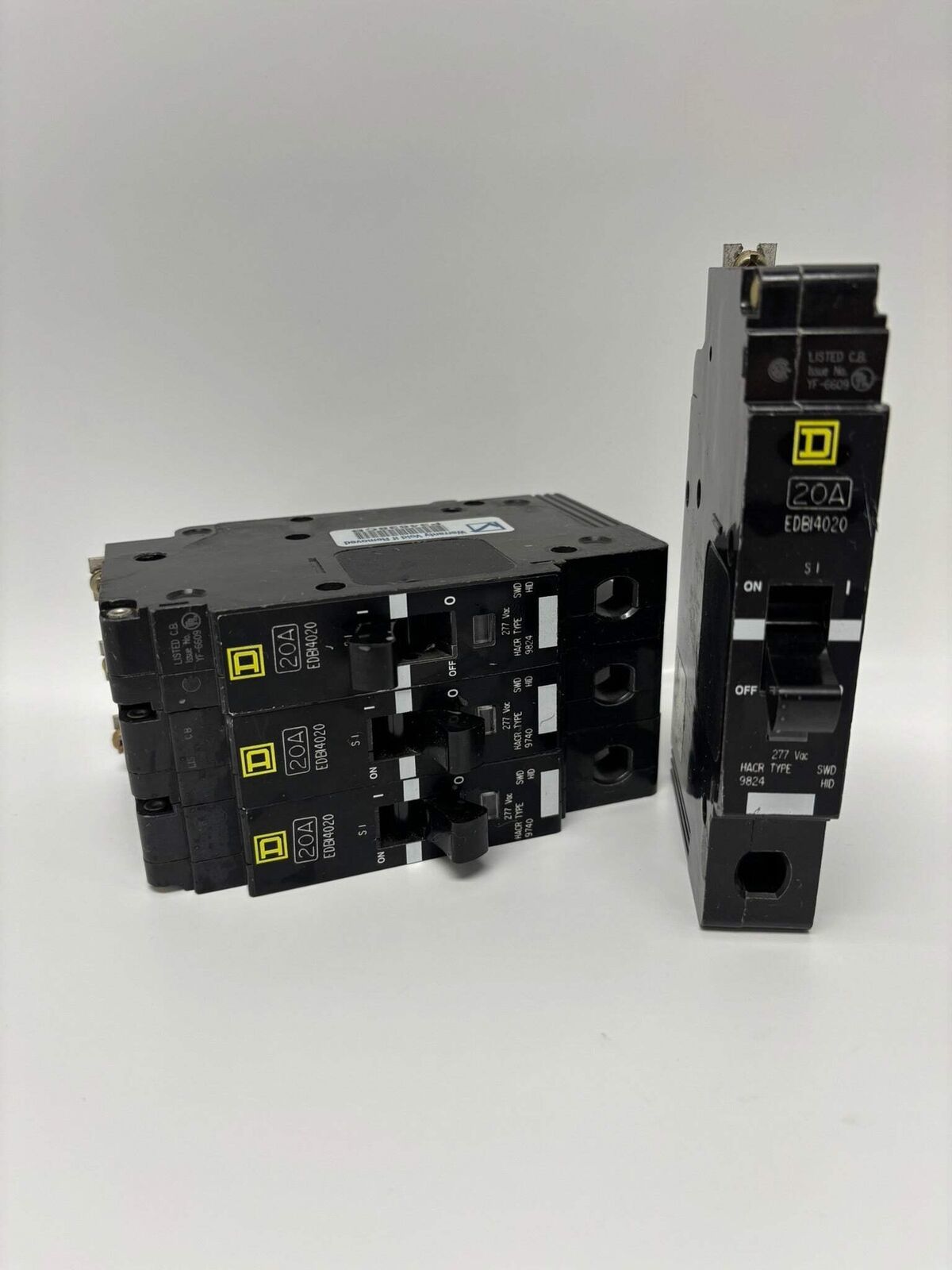 2 PACK Square D EDB14020 Circuit Breaker 240V 18kA 120V 25kA 20A - $56.10