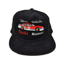 Vintage Snapback Bill Elliott Coors Motorcraft Black Hat Rope Cap USA Made - £25.38 GBP