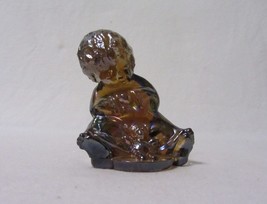 Wetzel Art Glass Iridescent Amber Carnival Sonny Boy Our Gang Figurine 3.25&quot; - £9.08 GBP