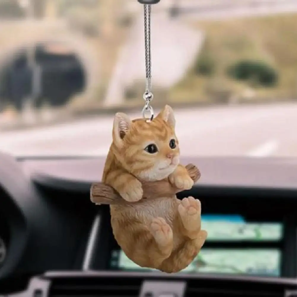 Play 2D Cute Cat Puppy Car Hanging Cament Kitten Dog Simulation Model A Car Inte - £23.60 GBP