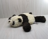 Color Rich round flat panda plush lying down cream black beanbag - $20.78
