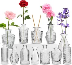 12 Pack Flower Vase, Ruckae Bud Vases For Wedding, Office Transparent - £26.36 GBP