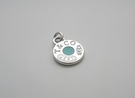 Tiffany & Co 1837 Blue Enamel Circle Pendant Charm For Bracelet Necklace Silver - $308.00