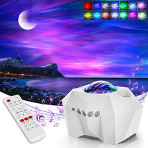 Aurora Star Projector Lights w/ Bluetooth Speaker Projection Night Light White - £28.70 GBP