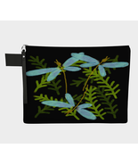 Abstract Dragonfly Art on Canvas Zipper Pouch Wristlet Clutch Purse Make... - £35.39 GBP