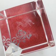 Vintage Dragon Glass 1.5 Inch Square Paper Weight in Box - £13.77 GBP