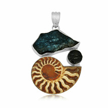 Pure Sterling Silver Ammonite and Trilobite jewelry Pendant/valentine Sp... - $52.61
