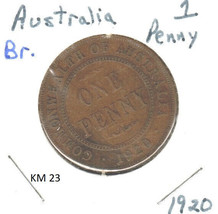 Australia 1 Penny, 1920, bronze, KM 23  $6 CV - £3.90 GBP