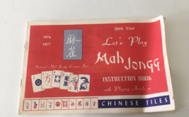 Vintage national Mah Jongg league 39th year let s play instruction book - £14.75 GBP