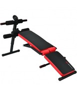 Adjustable Sit Up Bench with LCD Monitor-Red - Color: Red - $2,738.03 MXN