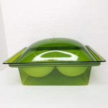 Vintage Double Food Server Hot Cold Dome Lid Lucite Acrylic MCM Mod Green - £55.31 GBP