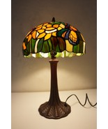Original Vintage Tiffany Style Stained Glass Table Lamp – Butterfly Flor... - €255,33 EUR