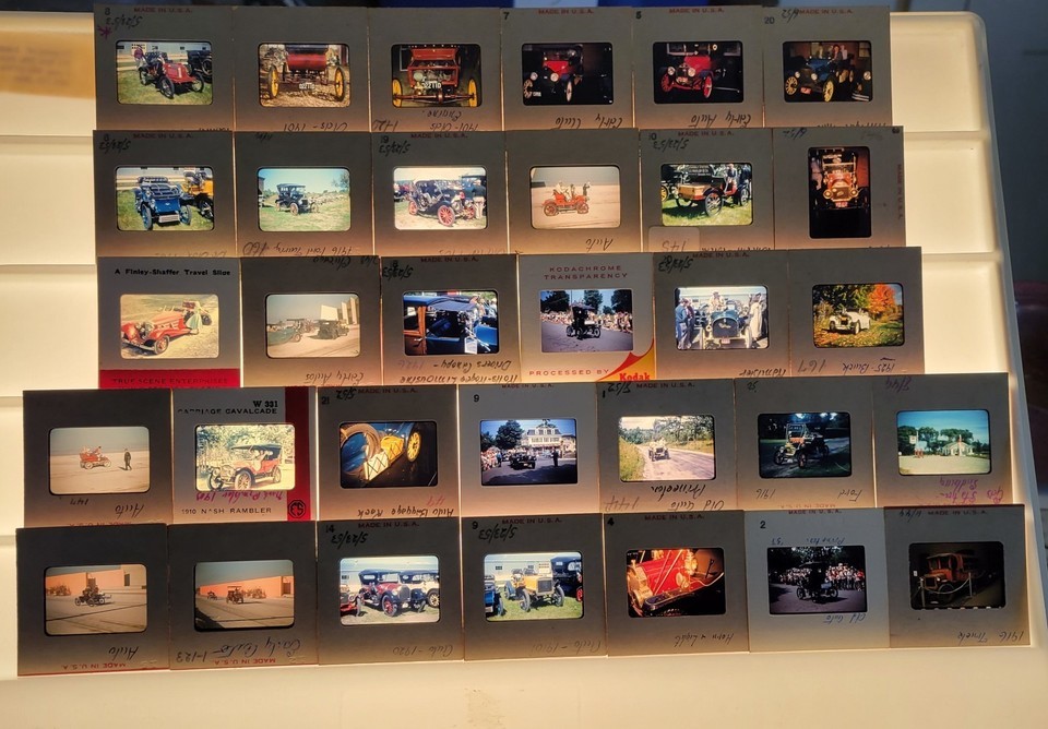 32 Vintage Slides Kodachrome Antique Autos Car Early 1900s Mercedes Walk... - $6.76