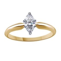 3/4Ct Marquise Simulated Diamond 14K Yellow Gold Over Solitaire Engagement Ring - $61.70