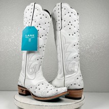 New Lane CALYPSO White Cowboy Boots Womens 6 Leather Snip Toe Bridal Wedding - £272.67 GBP